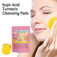 Tampons nettoyants au curcuma à l'acide kojique, 40/50 pièces, éponges pour le visage, racine de Curcuma Longa, tampons exfoliants, nettoyage quotidien, produit de soins de la peau 4
