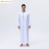 Saudi Men Long Robe Jubba Thobe Muslim Dress Abaya Dubai Turkey Caftan Arabic Daffah Dishdasha Traditional Thoub Islam Clothing