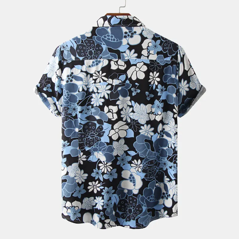 Mens Summer Tropical Floral Shirts Short Sleeve Button Down Aloha Hawaiian Shirt Casual Holiday Vacation Beach Shirt Chemise 3XL 2