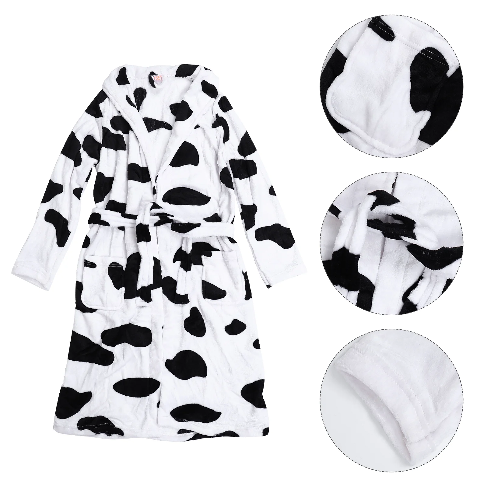 

Women Winter Sleepwear Cow Pajamas Womens Dressing Gowns Coral Fleece Nightdress