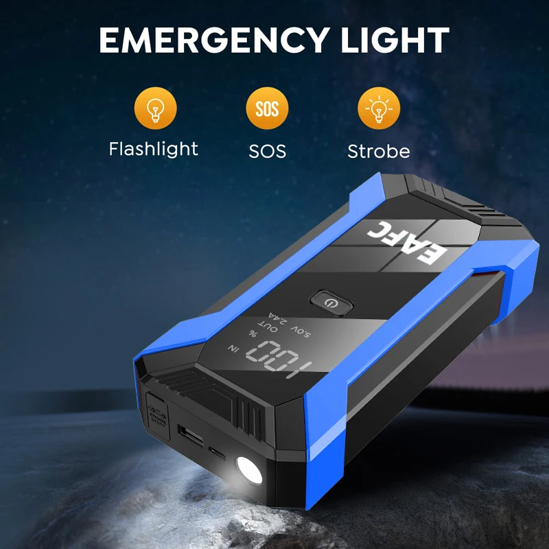 12V Car Jump Starter Portable Power Bank Emergency Starting Device Battery Booster 1200A For Car Starter