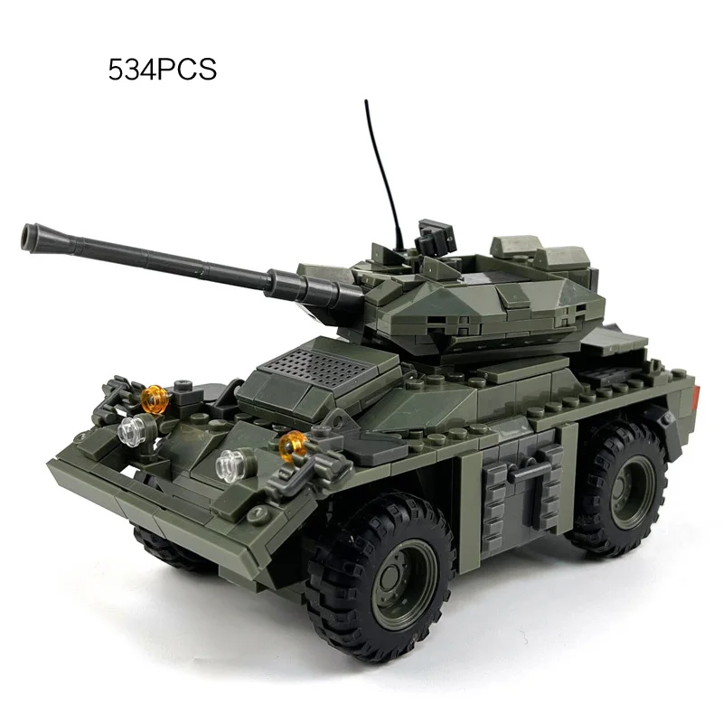 

Modern Germany Condor Wheeled Armoured Personnel Carrier Military Model Build Mega Block WW2 Army Acation Figures Brick Toys