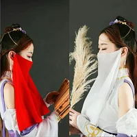 Chinese Ancient Style Hanfu Accessories Mask Scarf Women Veil Stage Dance Thin Party Half Face Covering Performance 2