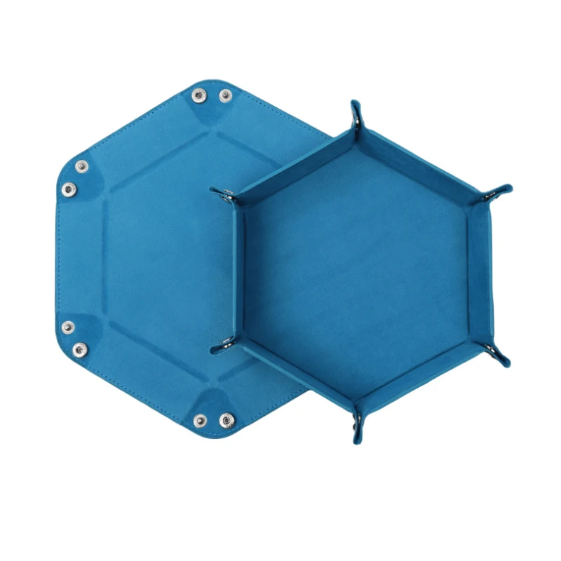 Dice Tray Hexagonal PU Miscellaneous Storage Box Color Box Board Game Accessories Leather Tower Dried Fruit