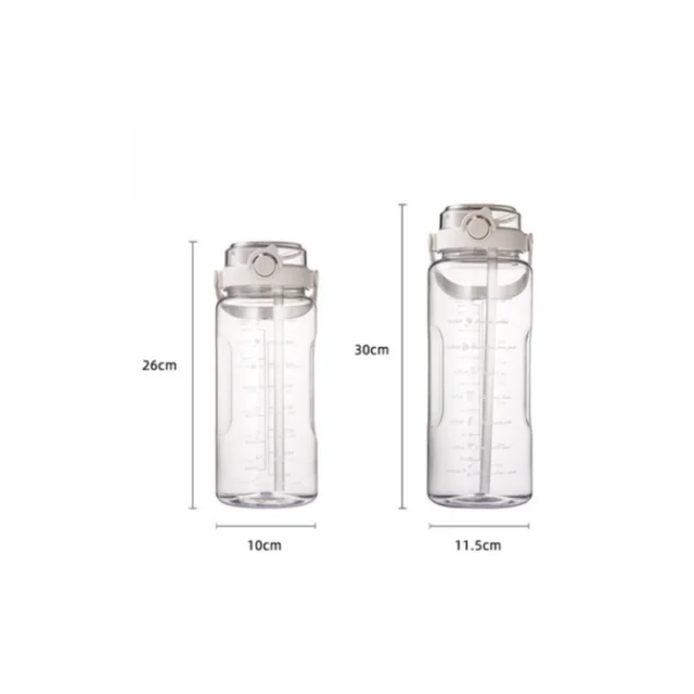 1500ml double drink transparent water bottle large capacity plastic straw water cup outdoor sports fitness portable Drink Bottle 6