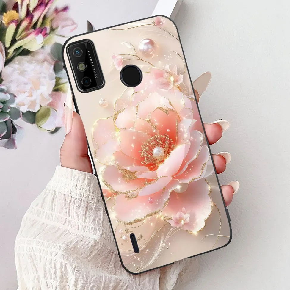 Silicone Cute Floral & Funny Painted Back Cover