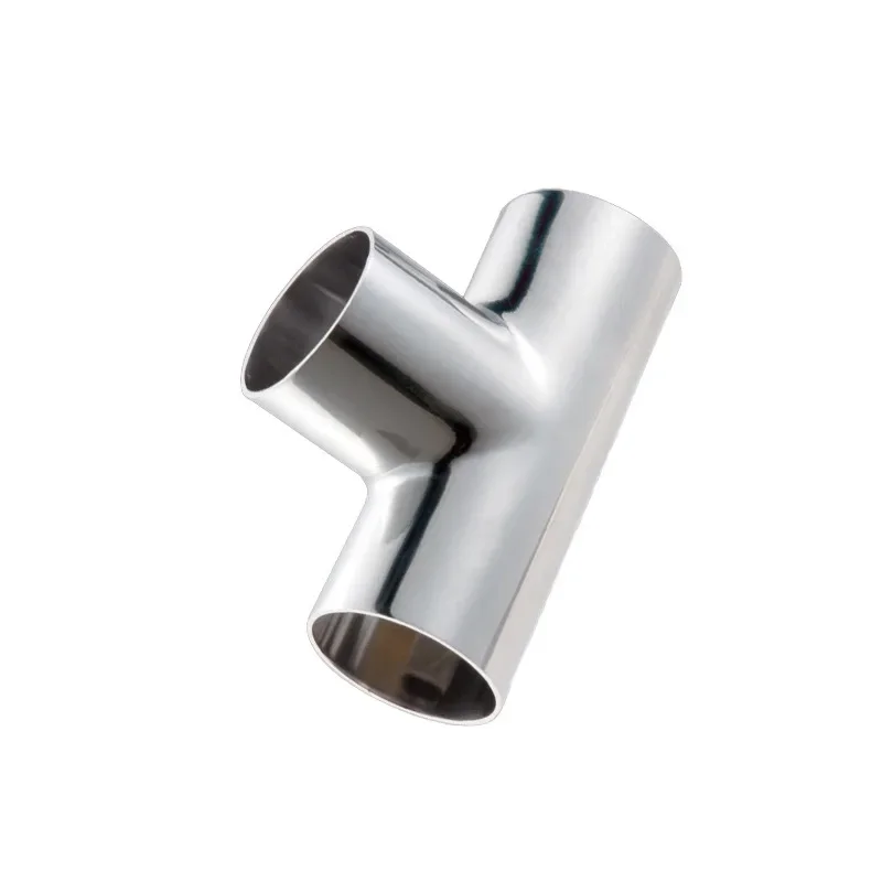 

304 sanitary food grade stainless steel welded equal diameter tee inner and outer Bull polishing stamping bright stamping tee