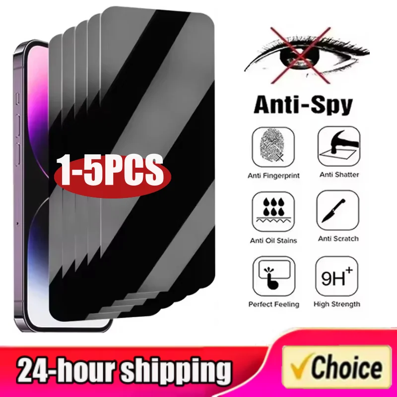 1-5PCS Anti-spion Glas für IPhone 15 14 13 12 11 16 Pro Max Volle Abdeckung Privatsphäre screen Protector Für iPhone 13 14 15 17 Glas