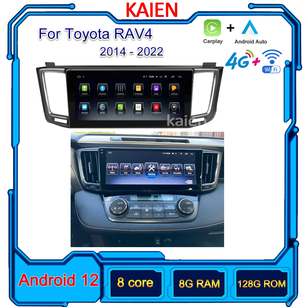 

KAIEN For Toyota RAV4 RAV 4 2014-2022 Car Radio Android 12 Auto Navigation GPS Stereo Video Player DVD Multimedia 4G WIFI DSP