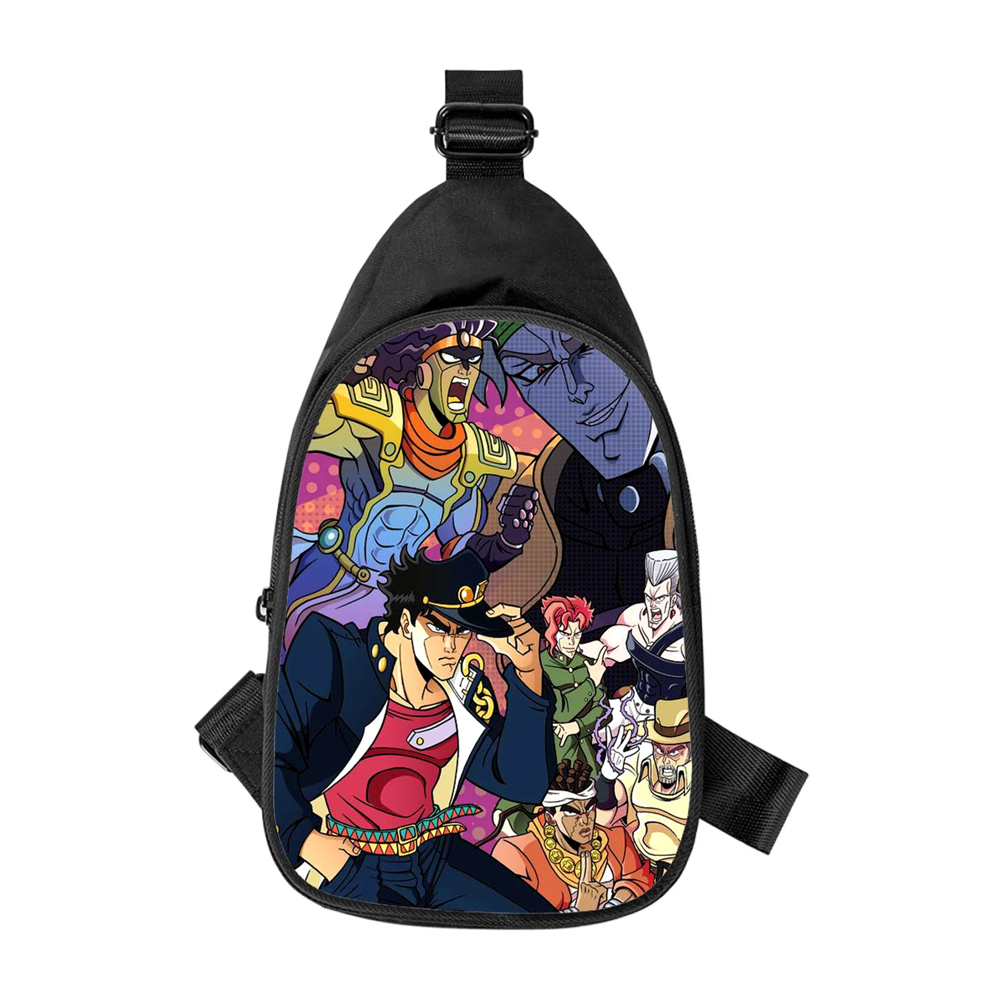 JoJo's Bizarre Adventure-Bolso de pecho cruzado diagonalmente para hombre y mujer, bolso de hombro, paquete de cintura escolar para marido, paquete de pecho para hombre