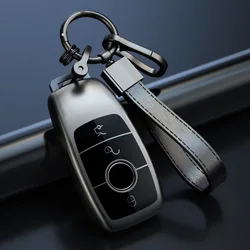 Luxury Car Remote Key Case Cover for Mercedes Benz - Stylish & Durable Protection (Grey keychain)