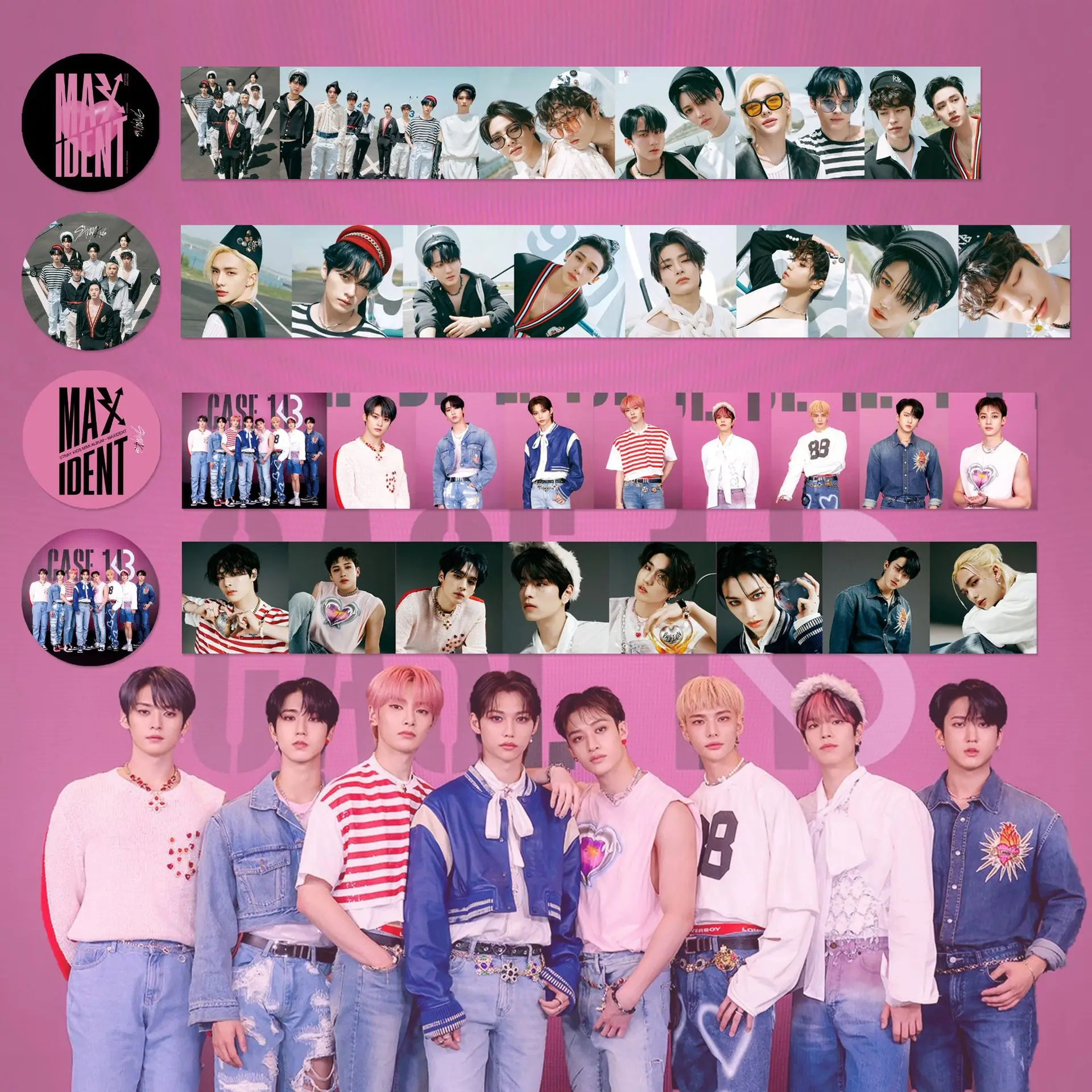 

1pcs Kpop Stray Kids Tape Stickers New album MAXIDENT Photo album 5M Sticker