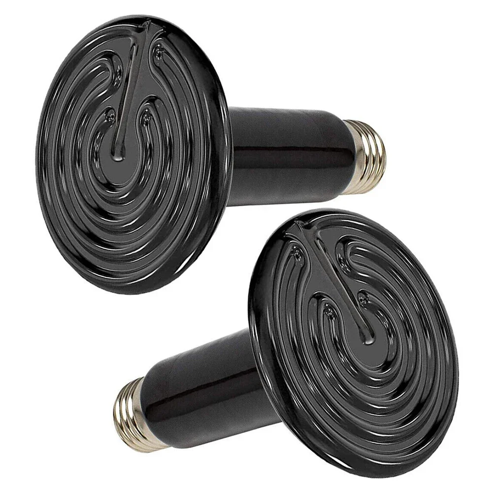 Ceramic Heater Lamp Infrared Heat Bulb 2pcs For Reptile Poultry Hatching Amphibian Terrariums Winter Heat Source E27 200W