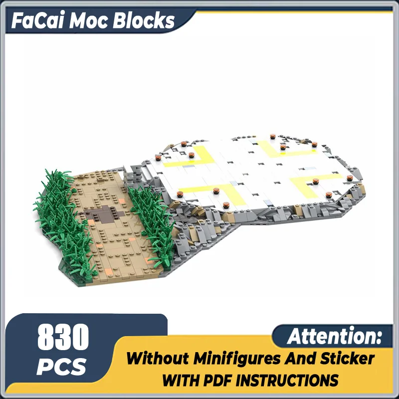 

Movie Scene Moc Building Blocks Helicopter Landing Pad Model Technology Brick DIY Assembly Street View Toy Holiday Gift
