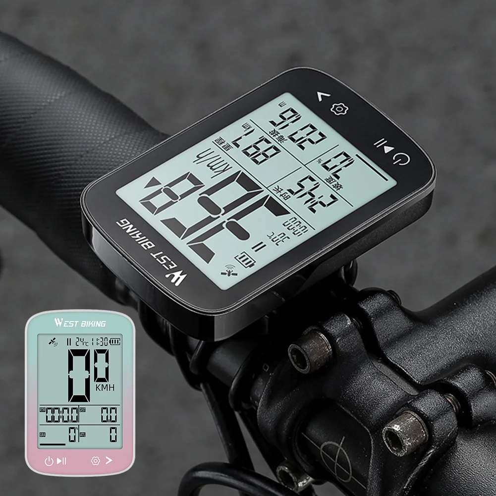 Wireless Bike Computer GPS Cycling Speedometer Waterproof MTB Road Bike Sensor ANT+ Cycling Data Tracker for Bicycle Accessories