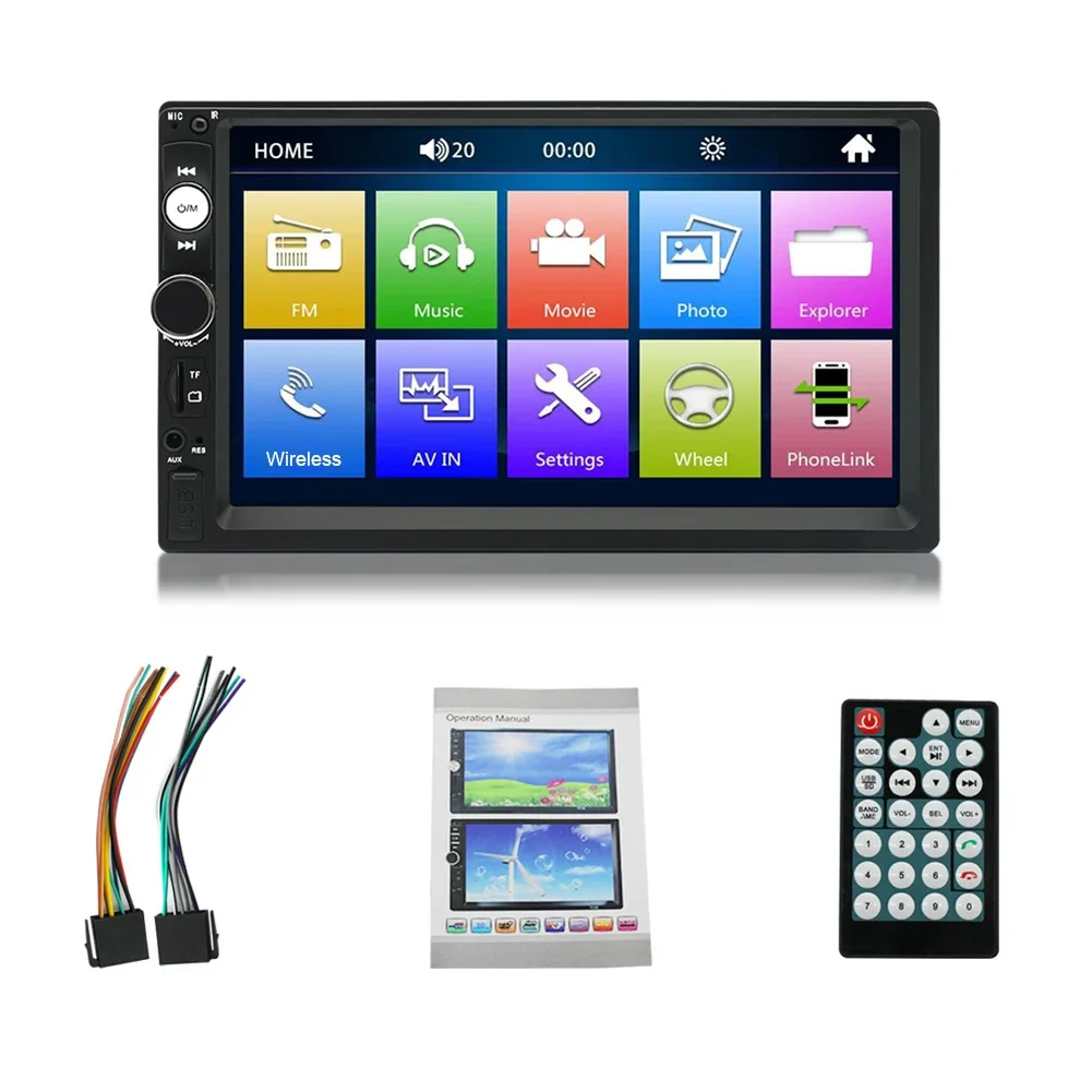 7in Car FM Radio Carplay Function Auto Radio Multimedia Player Universal Car Entertainment System LCD Screen for Cars SUV Trucks
