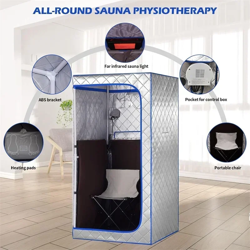Portable Infrared Sauna Far Infrared Sauna Separate With Heating Foot Pad Home Saunas for Relaxation Detox 6