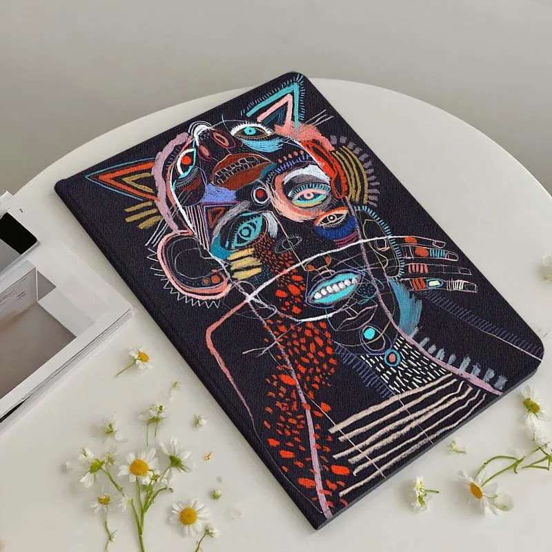Cartoon Abstract Face Art Tablet Case Gift