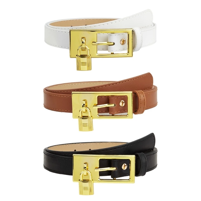 

Fashion Enthusiasts PU Belt for Pant Female Waist Belt with Adjustable Buckle