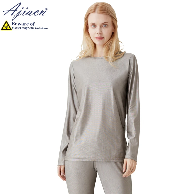 Genuine anti-radiation 100% silver fiber knitted fabric women's long underwear Electromagnetic radiation shielding underwear