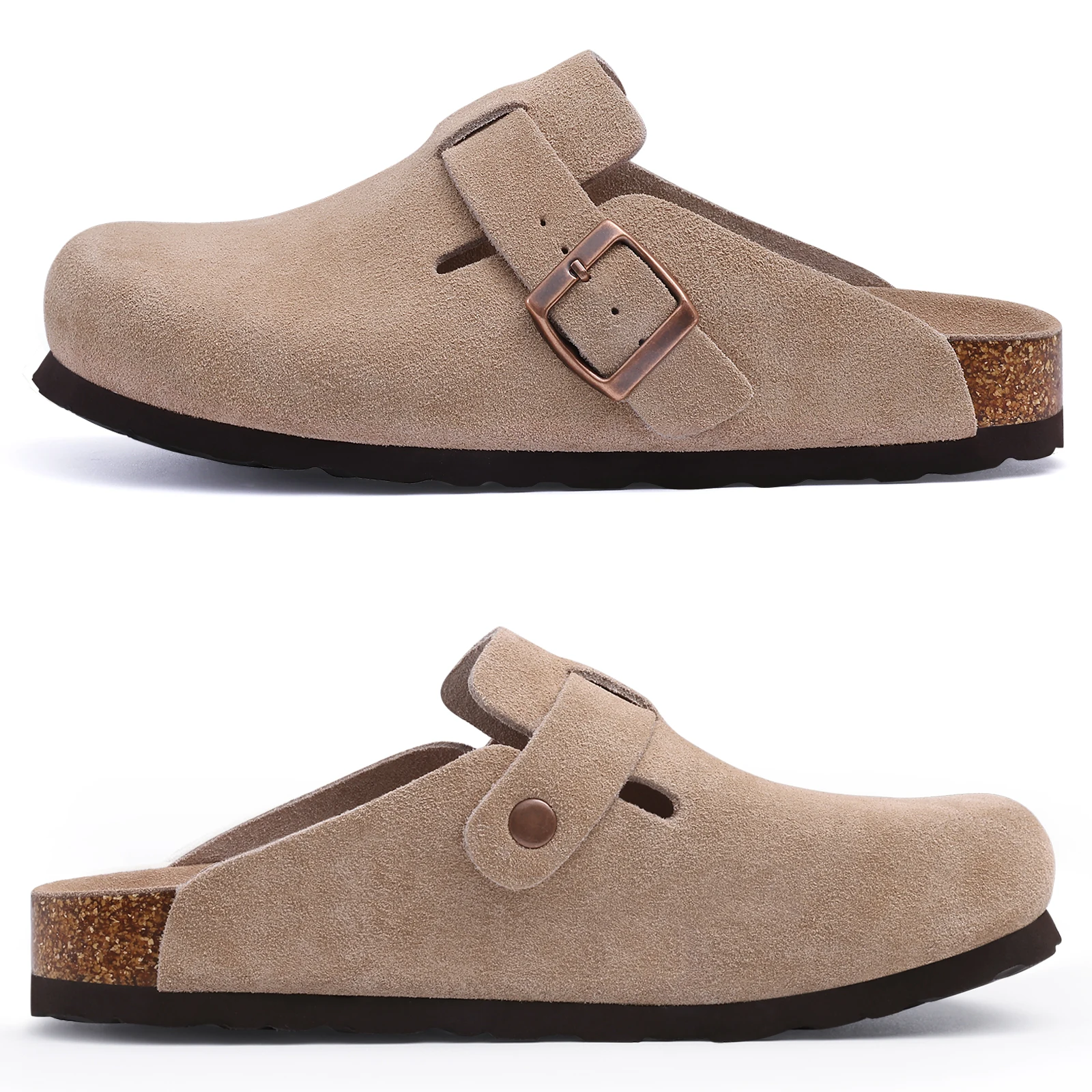 KIDMI New Women Clogs Slippers Suede Clogs Shoes Cork Footbed Men Clogs Slippers Outdoor Beach Slippers Support Dropshipping 4