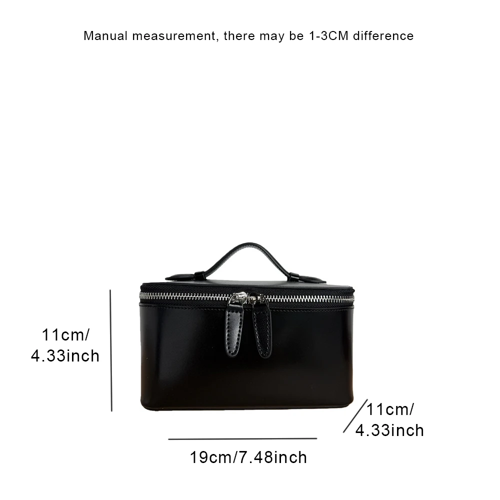 Tragbare Kosmetiktasche aus echtem Leder, große Kapazität, Organizer für Schmuck, Hautpflege, kleine Reise-Aufbewahrungstasche, Make-up-Tasche – Detail 2