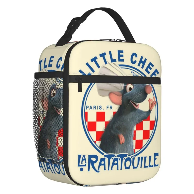 

Funny Ratatouille Insulated Lunch Bag for Women Waterproof Cartoon Cat Thermal Cooler Lunch Box Beach Camping Travel