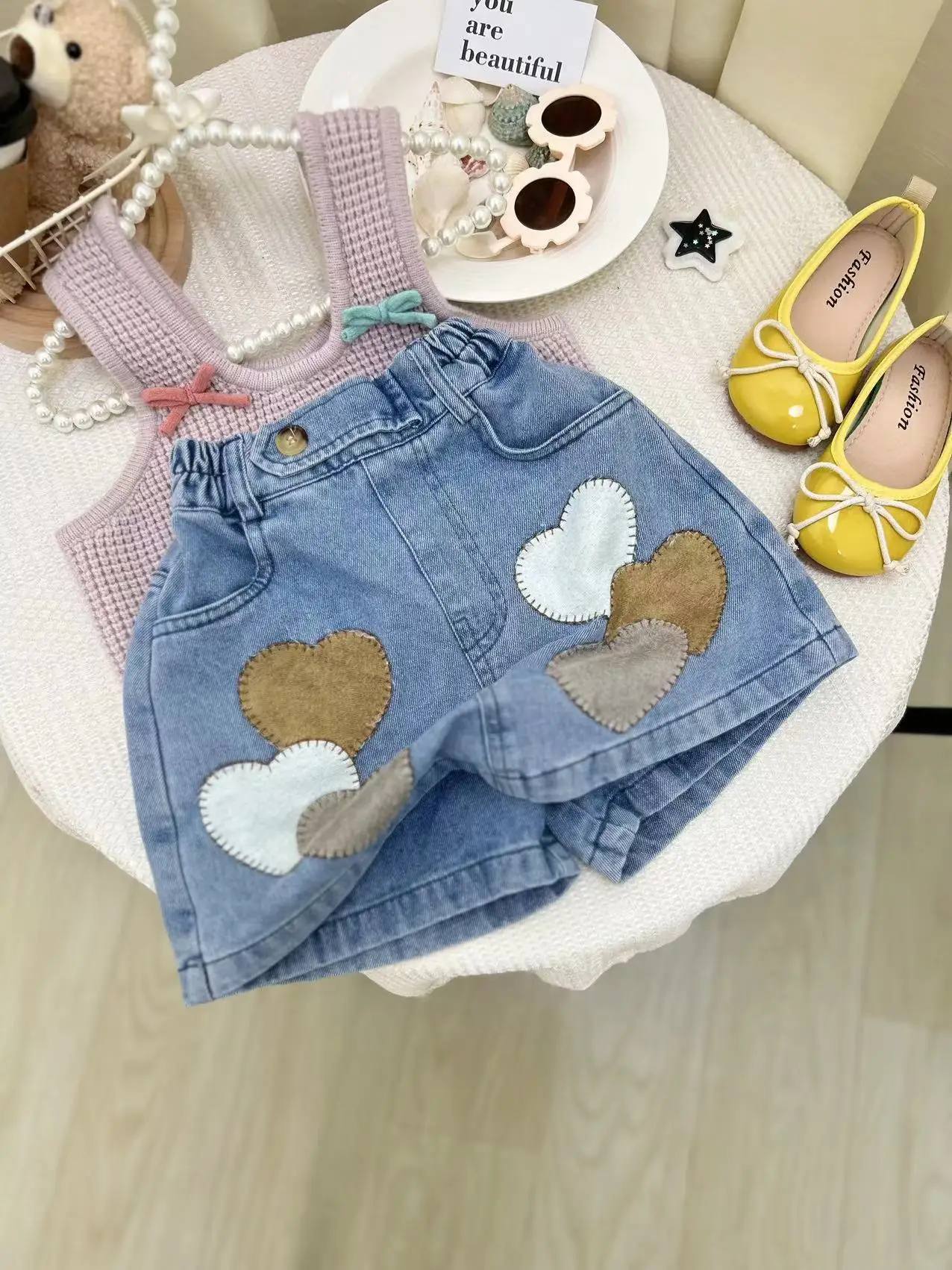 Heart Denim Dress Set 5