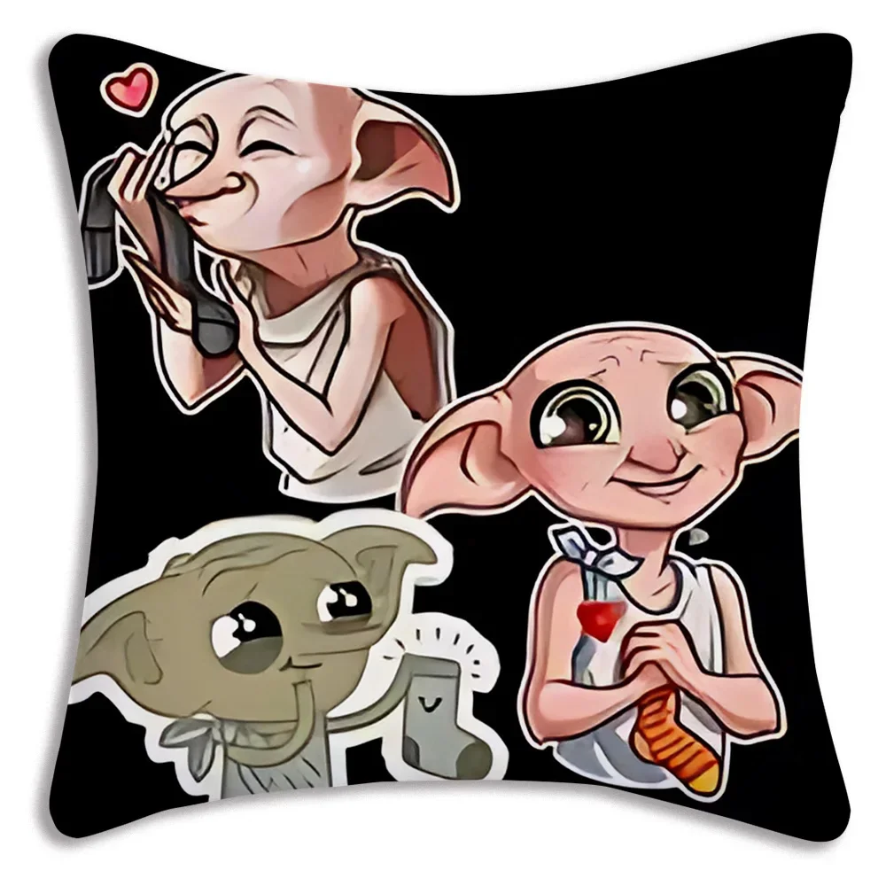 Nordic Style Dobby Meme Pillow Covers Cartoon Sofa Decorative Home Double-sided Printing Short Plush Cute Cushion Cover 5