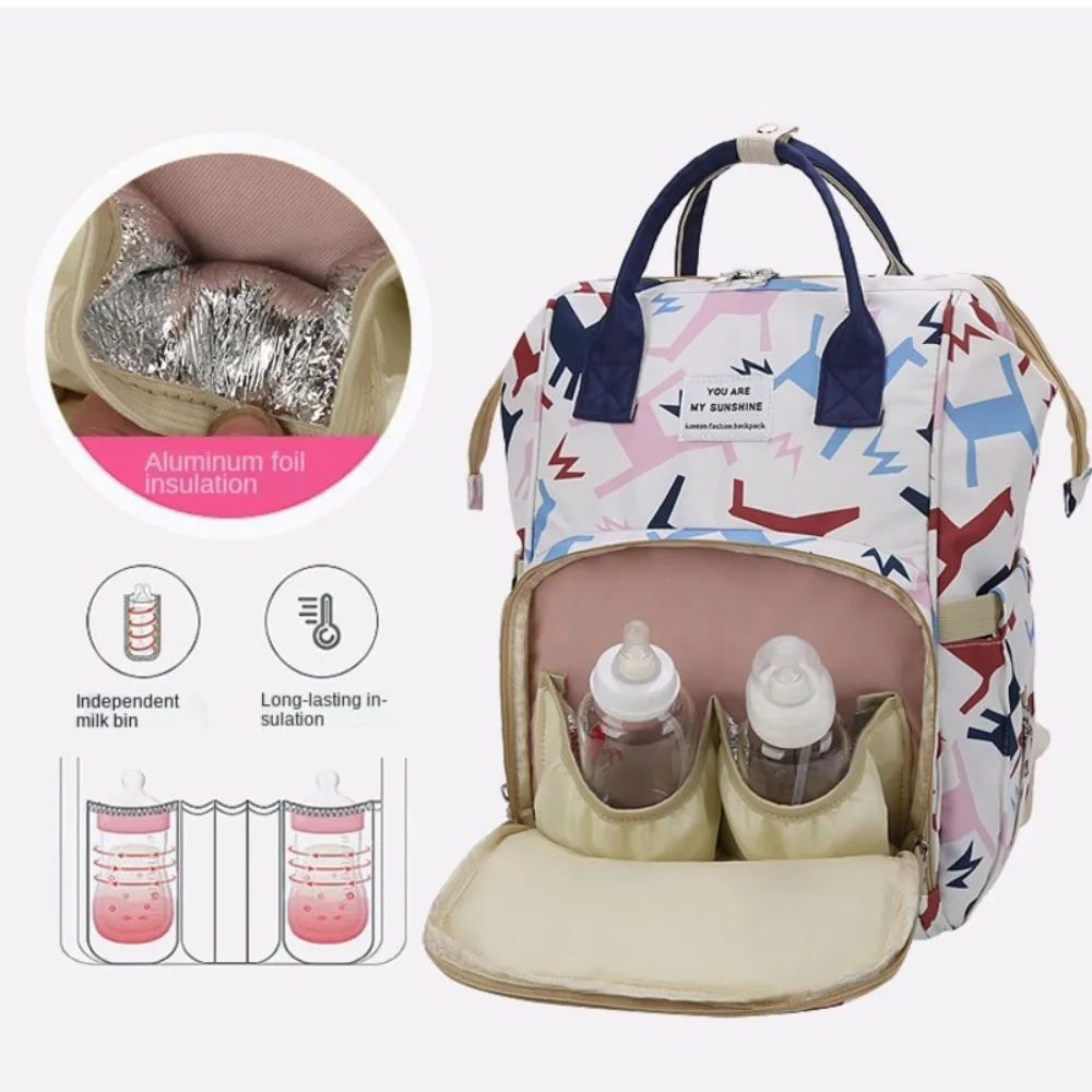 

Mommy Bag Double Shoulder Bag Women's Large Capacity Outdoor Mother Baby Bag Spicy Mother With Baby Oxford Cloth Backpack