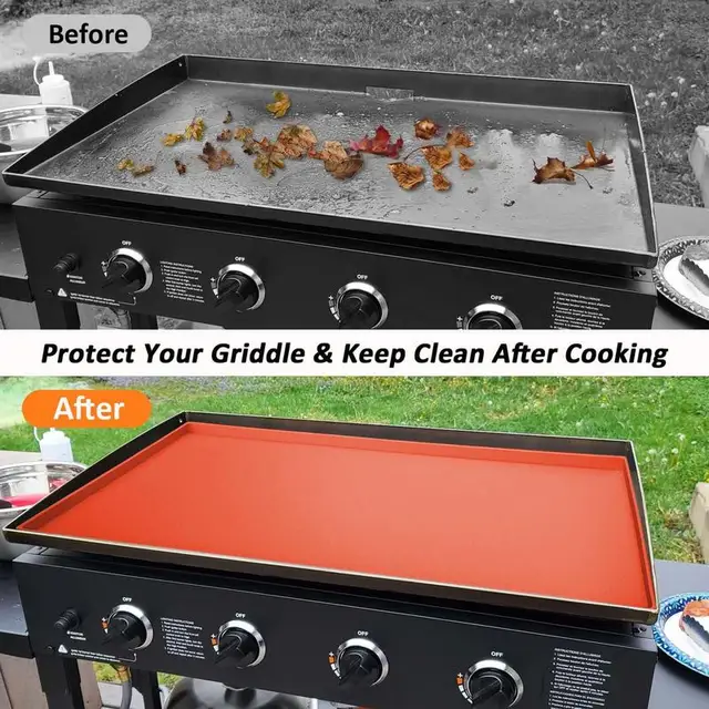 Szilikon Serpenyő Szőnyeg Egyedi Vízálló Hőálló Grill Burkolat Alatt Nem Bot, Kültéri Élelmiszer -Minőségű Konyhai Szerszámok - Image 5