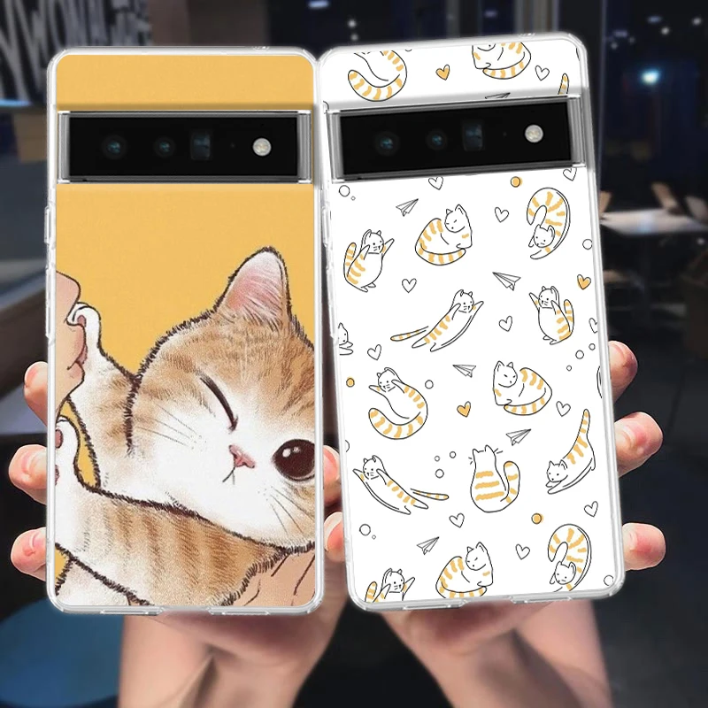 Charming Cat Cartoon Shockproof Clear Phone Case