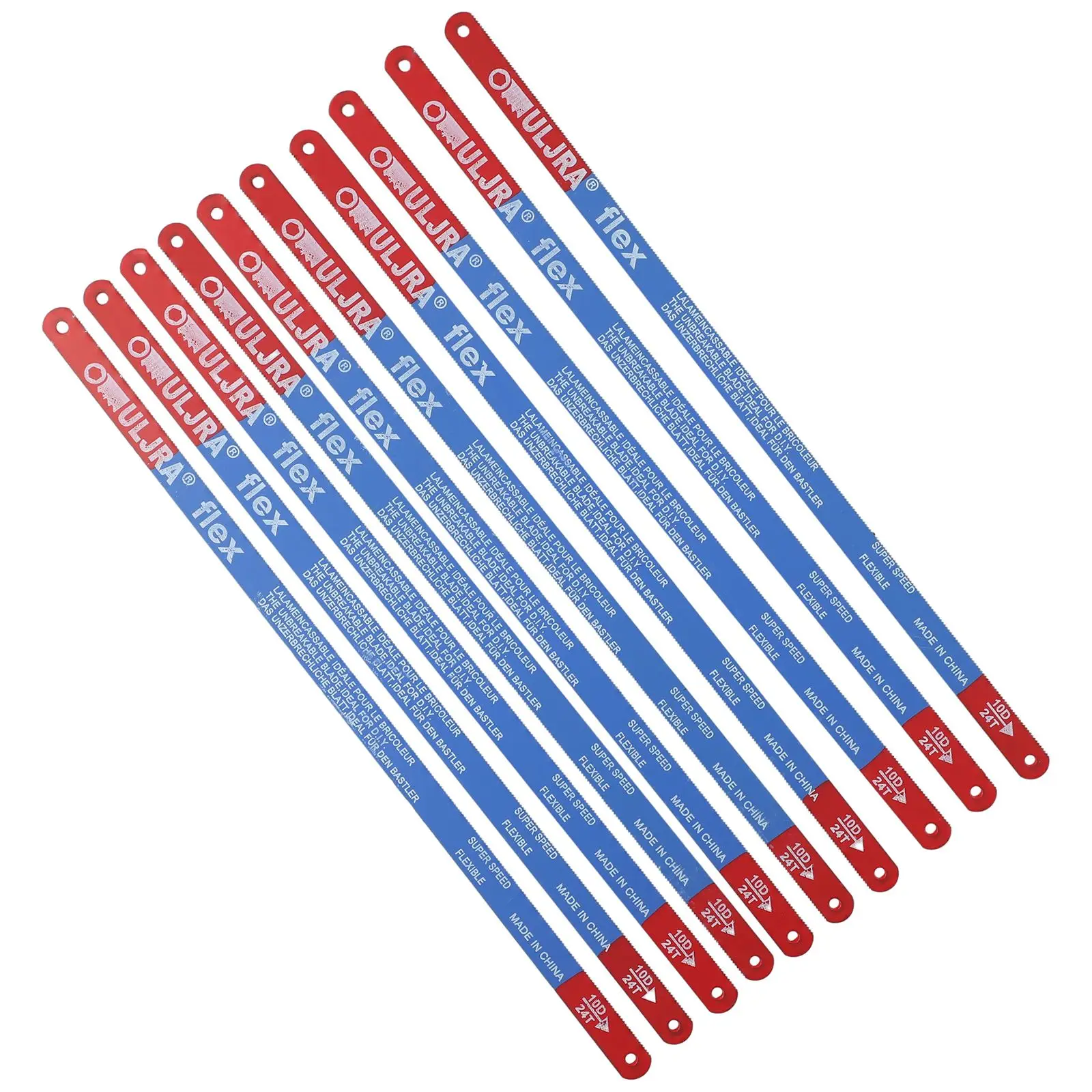 Hacksaw Blade 10pcs 14T/18T/24T Hand Saw Blades Set 300mm BiMetal M35 Stee Hacksaw Blade Multifunctional For Home DIY Wood Fast-Cutting Tool