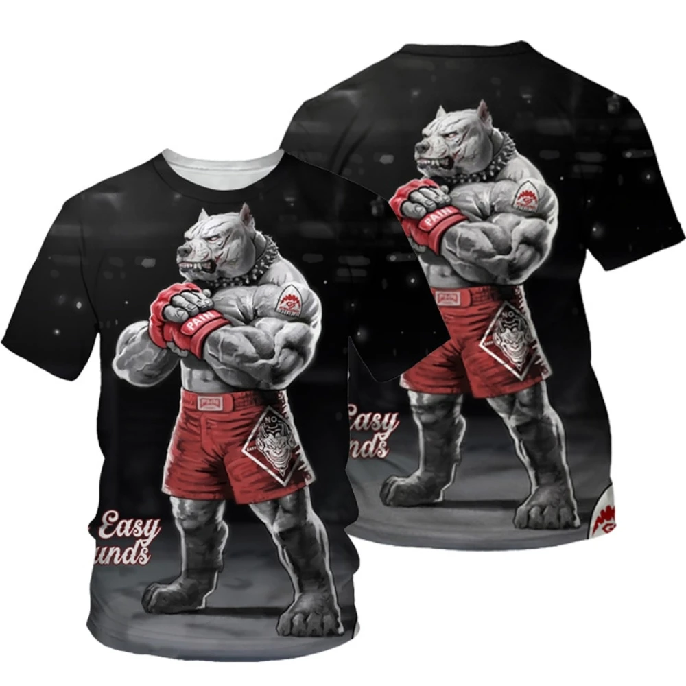 

3d Print Harajuku T Shirt Men Women O Neck Street Fashion Boxer Dog Pattern Summer Thin Breathable Plus Size Shirt XXS-6XL
