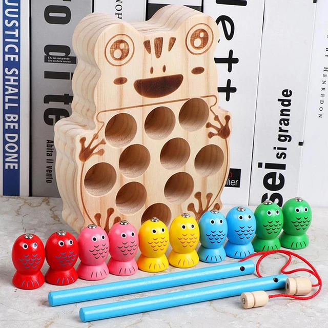 Wooden Fishing Game Toy Portable Family Children Backyard Colorful Games  Preschool Play Toy Montessori Fishing Toys Set For Kids - AliExpress