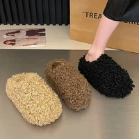 Winter 2025 Fashion Women's Shoes Comfortable Plush Velvet Warm fluffy Slippers Home Non-slip Lightweight Soft Indoor slippers 2