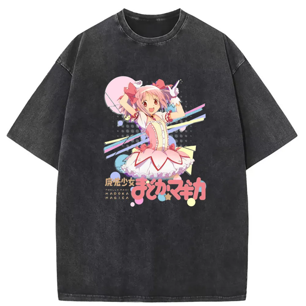 

Madoka Magica Anime Printed Women Fashion T-shirts Vintage Long Sleeve Tee Shirt Men Washed Cotton Sweatshirts New Arrivals