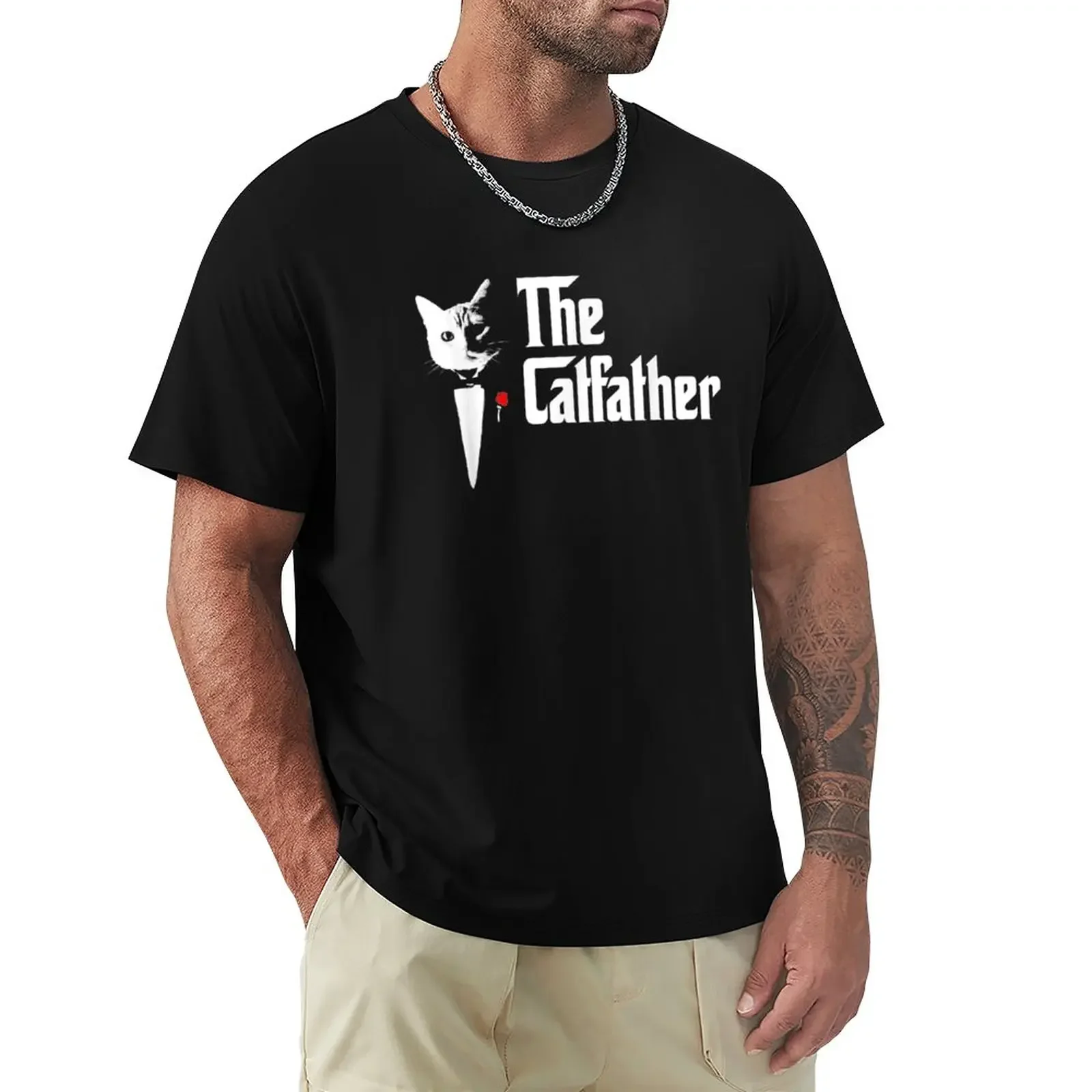 

The CatFather , Father Of Cats , Funny Cat Dad T-Shirt oversized summer tops mens champion t shirts