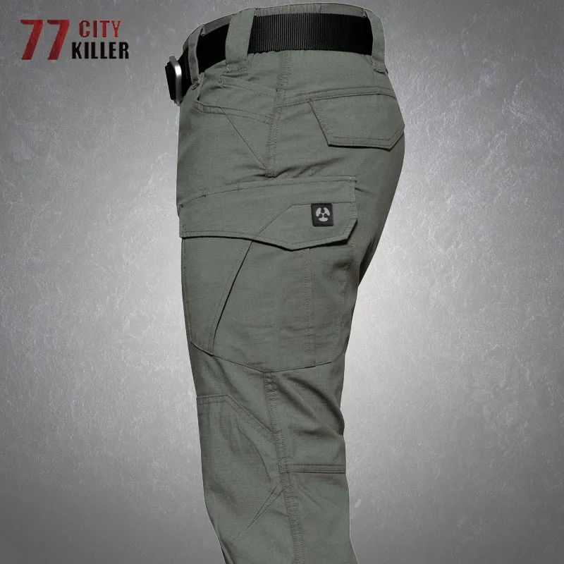 Cargo Pants Military Cargo Pants Mens Elasticity Tactical Cargo Pants Outdoor Urban Commute Comfortable Waterproof Multi-pocket Climbing Hiking Casual Pants Male