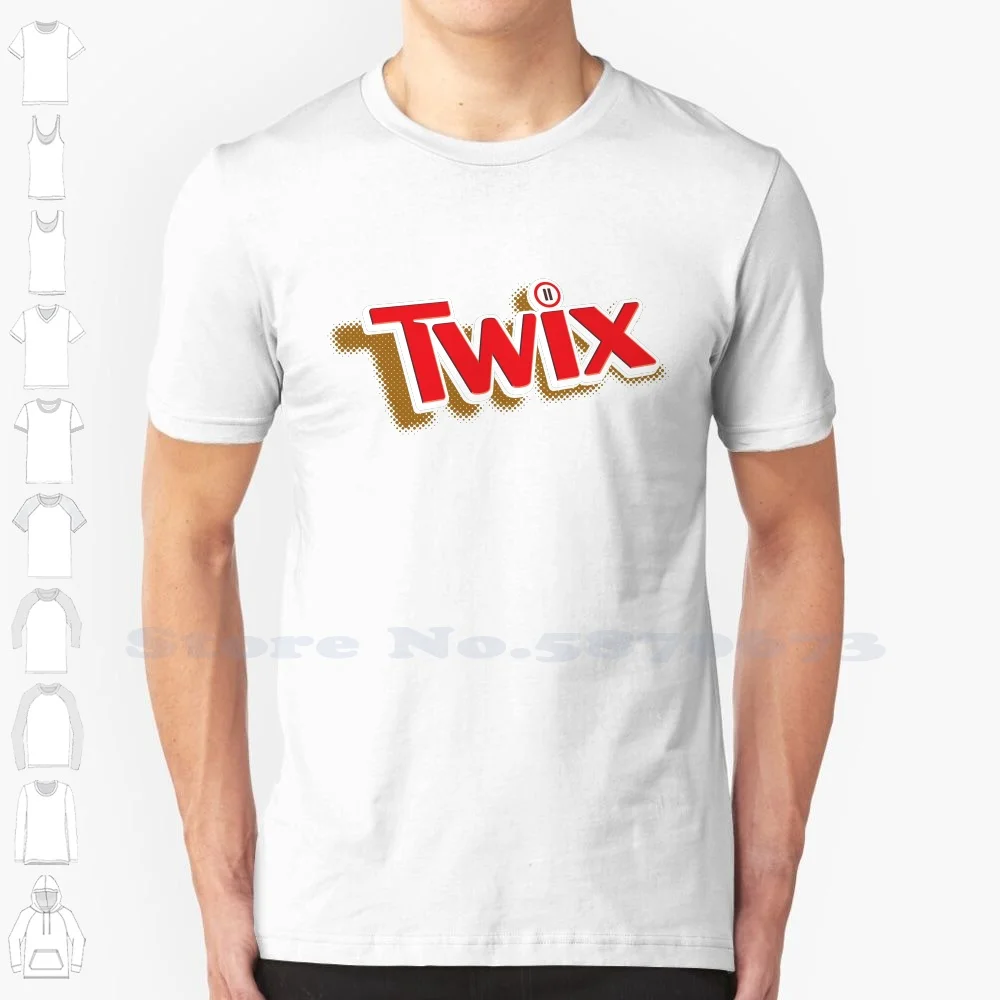Maglietta Casual Con Logo Twix Magliette Grafiche 100% Cotone Di Alta Qualità