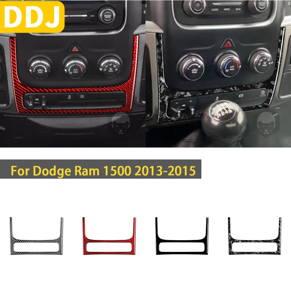 

For Dodge Ram 1500 2013 2014 2015 Accessories Carbon Fiber Car Interior Temperature Control Lower Trim Sticker Decoration LHD