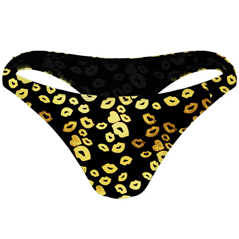 Fashion Mens Printed Underclothes Bikini Swimwear Thong Pouch Underpants Low Waist Sissy Panties Man's Lingerie Underwear