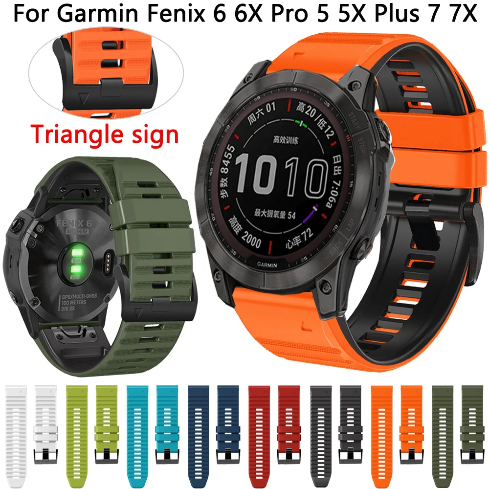22 26mm Official Watch Bands For Garmin Fenix 6 6X Pro 5 5X Plus 7 7X 3 3HR 955 Quick Release