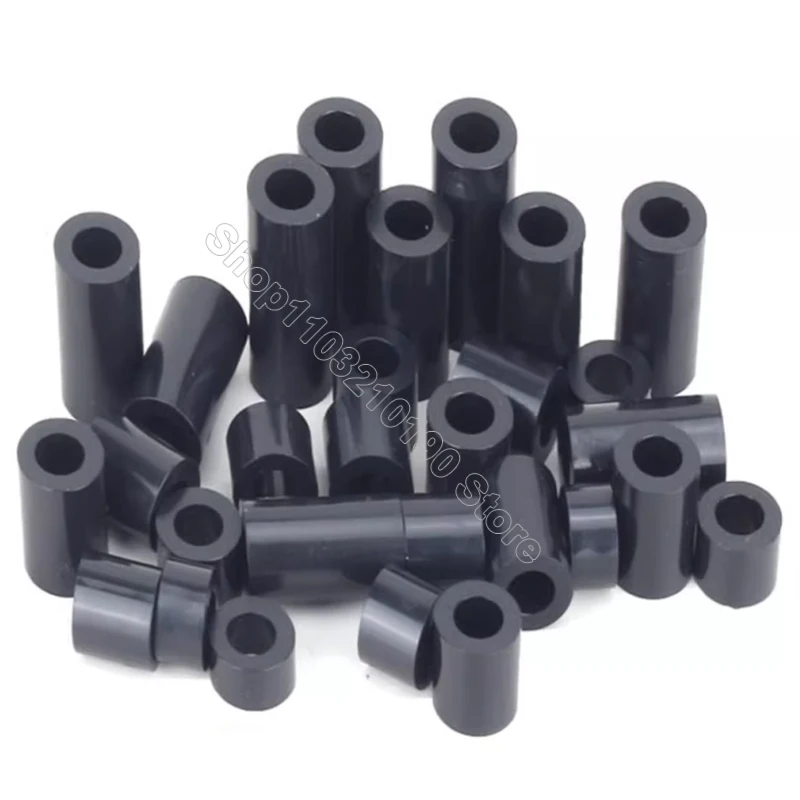 SWTY Ext 100 stuks rubberen sluitringen, M3-7 x 3 mm, ABS-afstandhouders, kunststof schijven, teflonbussen, teflonschijven, kunststof dik rubber voor motoren, machines, auto's