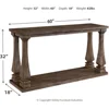 Vintage Console Table Elm Wood Weathered Finish Entryway Furniture Easy Assembly Living Room Accent Piece 3
