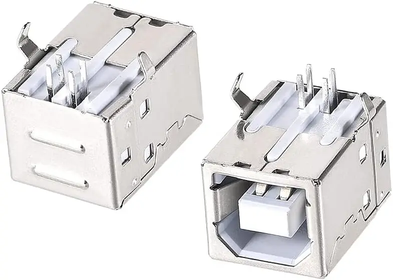 

20PCS USB 2.0 Type B Female Socket Connector Jack Port, 4-Pin DIP 90 Degree Right Angle, Repair Replacement Adapter