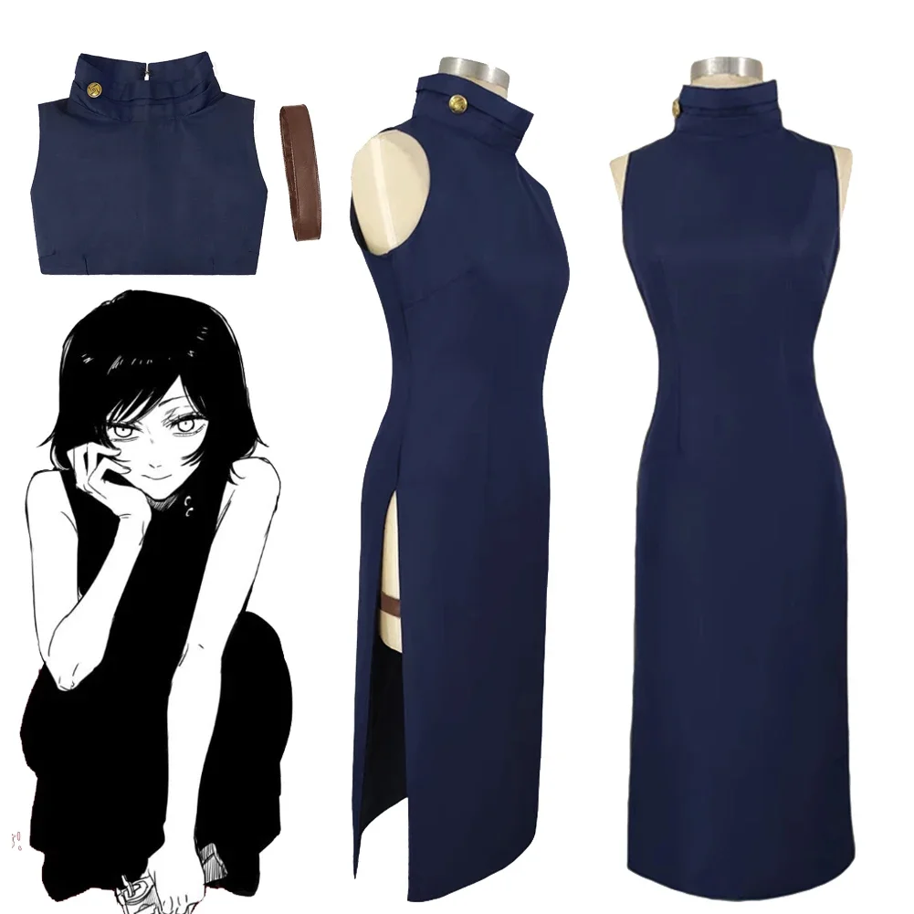 

Jujutsu Kaisen Mai Zenin Cosplay Costume Sleeveless Dress Outfit Women Men Adult Halloween Carnival Party Disguise RolePlay Suit
