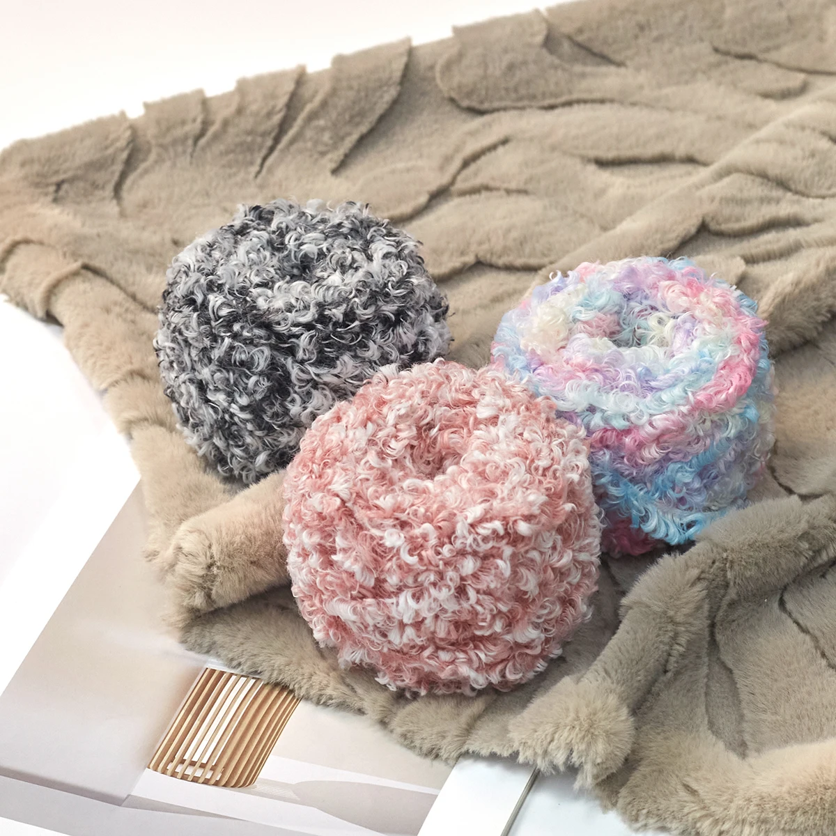 50g Teddy Rolling Ring Circle Handmade DIY Wool Hook Cordon Weaving Scarf Hat Doll Bag Wholesale 3
