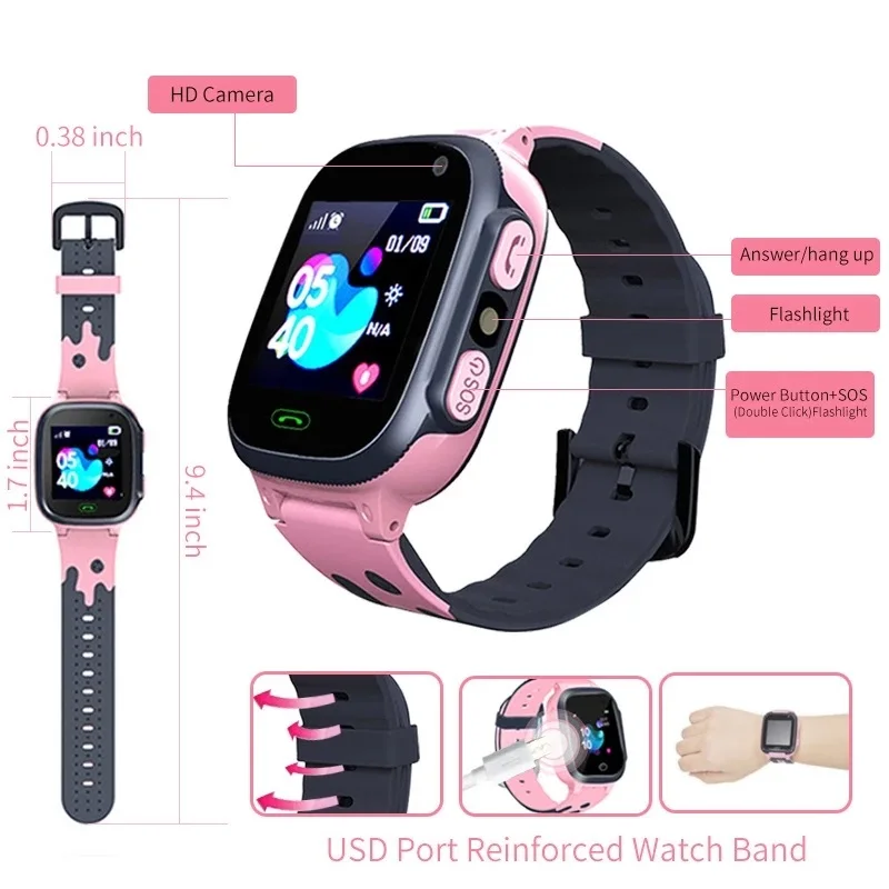 Reloj inteligente para niños Gps 4g Seguimiento Ip67 Impermeable Smartwatch  Valla de seguridad Sos Sim Call Sound Guard para bebé