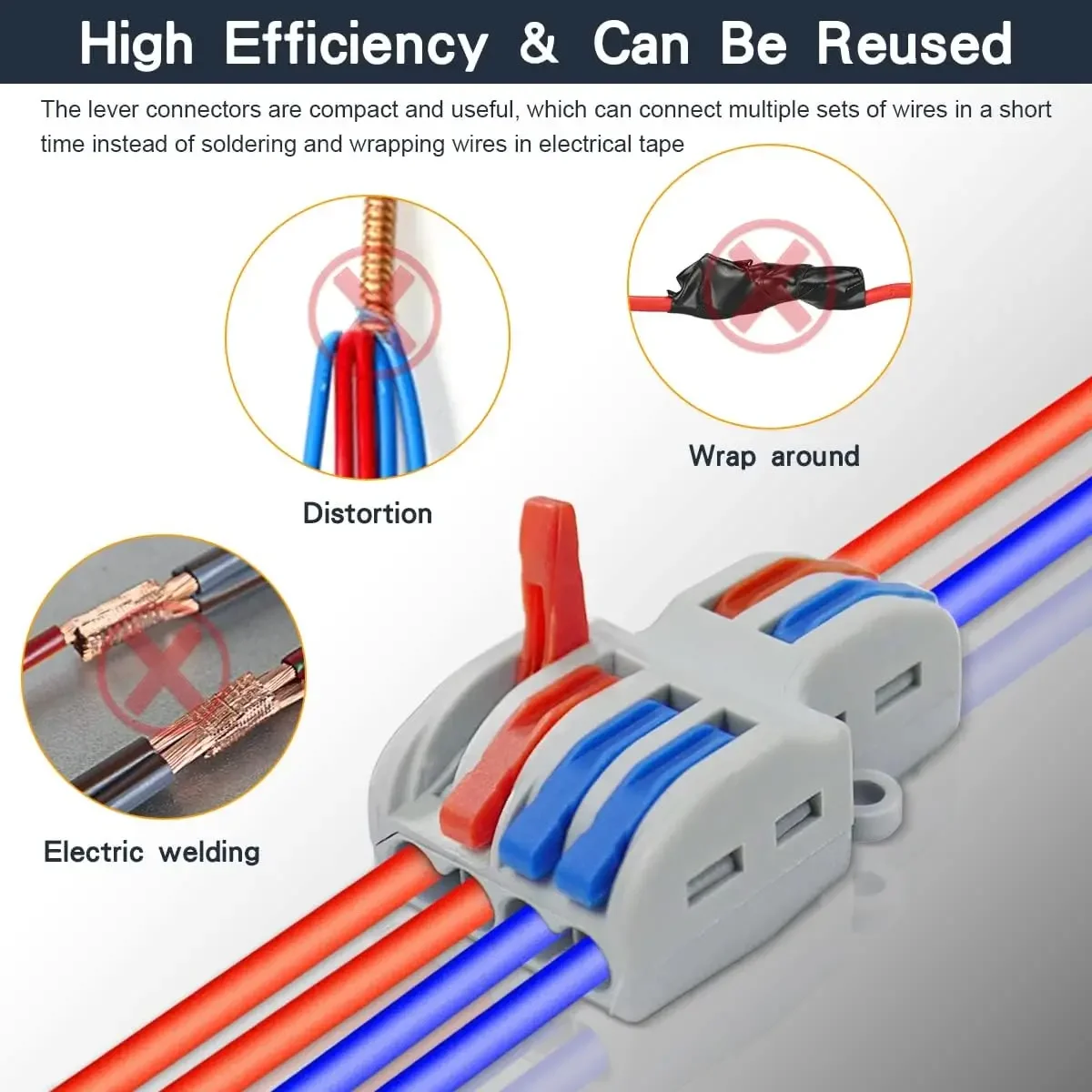 Mini Fast Wiring Cable Connectors 1/2/3/4/5 Way SPL Universal Compact Splitter Electrical Conductors Push-in Home Terminal Block ethernet cable connector network cable connector electrical terminal connector